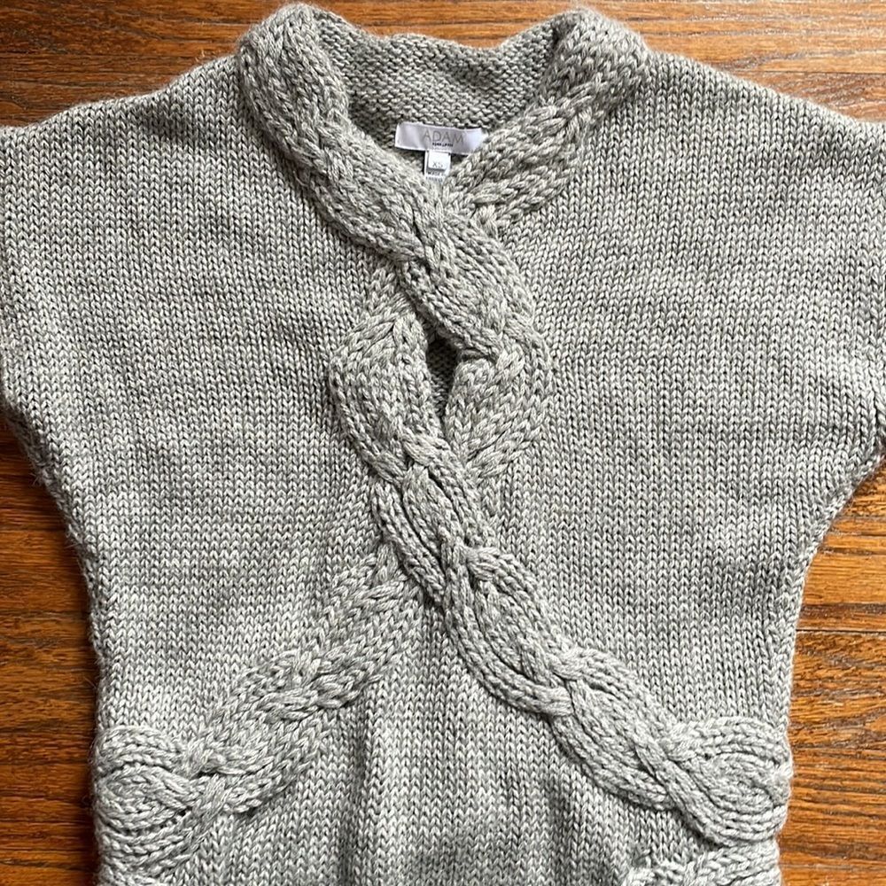 Vintage ADAM Adam Lippes Gray Handwoven Baby Alpaca Sleeveless Mini Dress - Picture 3 of 8